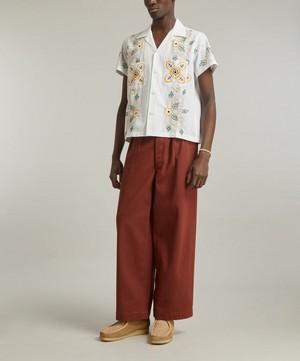 Bode - Embroidered Buttercup Short Sleeve Shirt image number 1