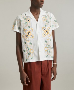 Bode - Embroidered Buttercup Short Sleeve Shirt image number 2