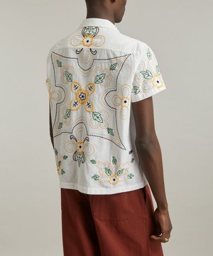 Bode - Embroidered Buttercup Short Sleeve Shirt image number 3