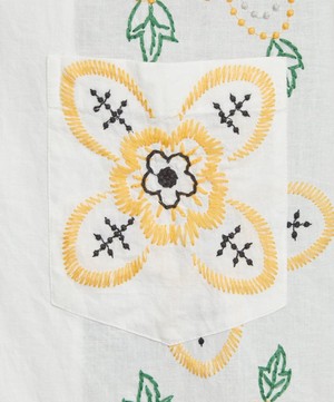Bode - Embroidered Buttercup Short Sleeve Shirt image number 4