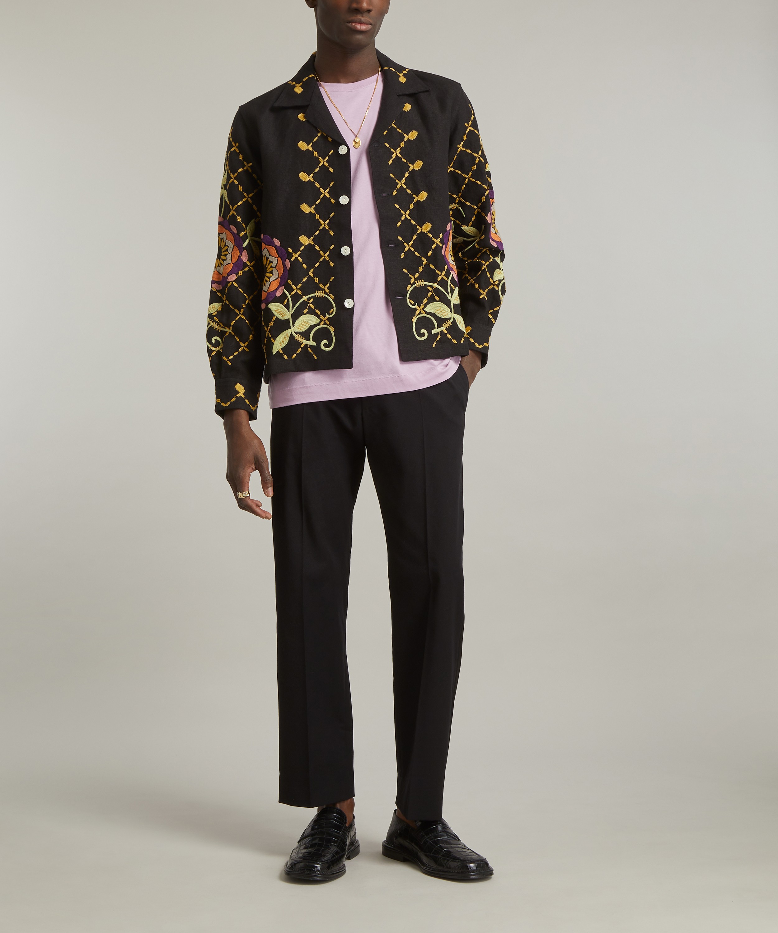 Bode Floral-Pinwheel Long Sleeve Shirt | Liberty