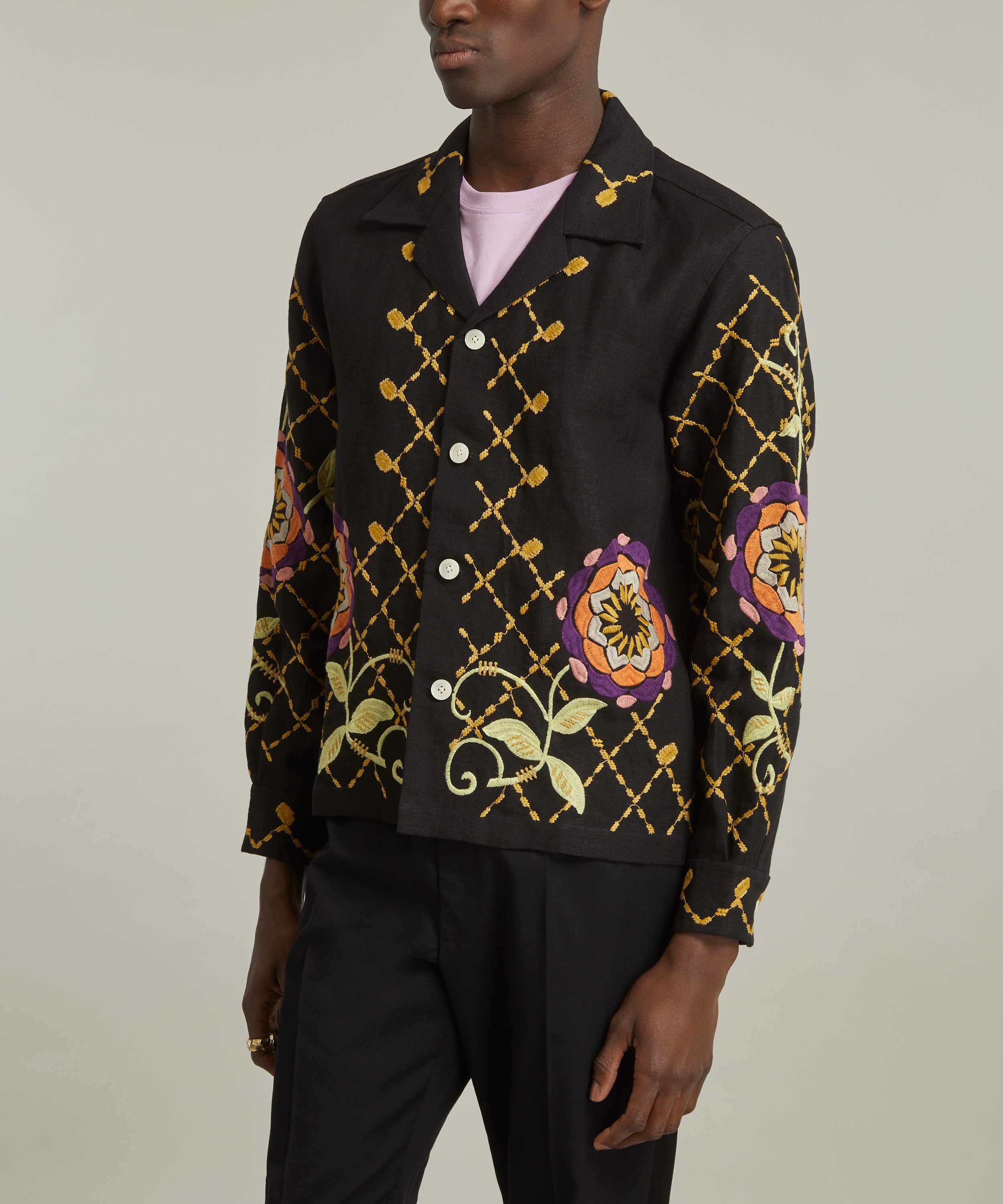 Bode Floral-Pinwheel Long Sleeve Shirt | Liberty