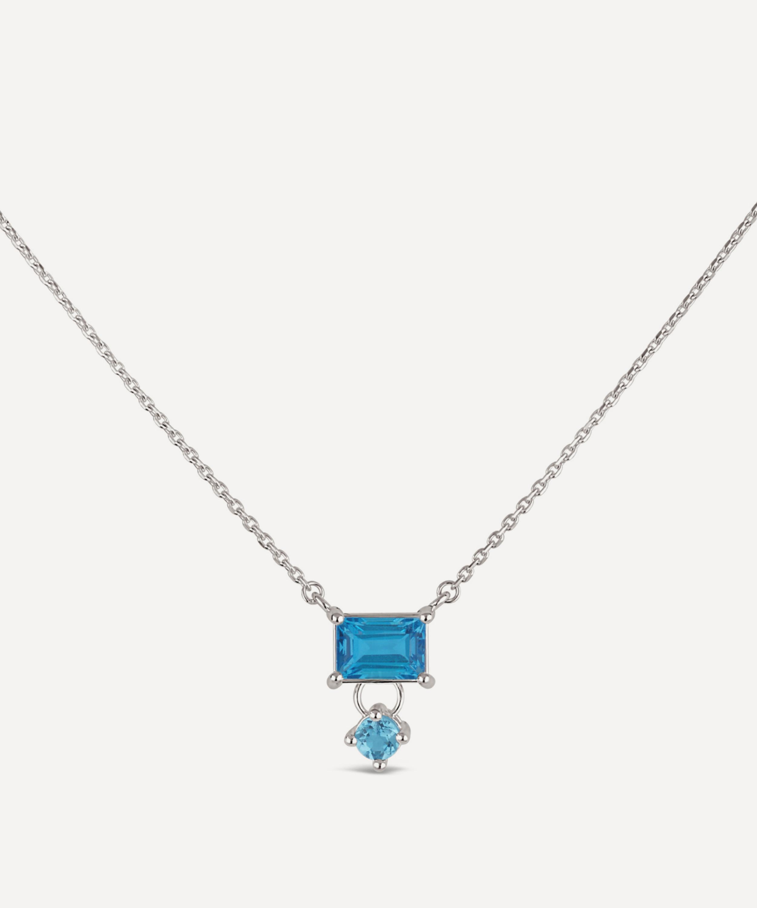 Dinny Hall - Sterling Silver Gem-Set Blue Topaz Pendant Necklace