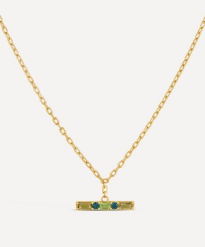 Dinny Hall - 22ct Gold-Plated Gem-Set T-Bar Pendant Necklace image number 0