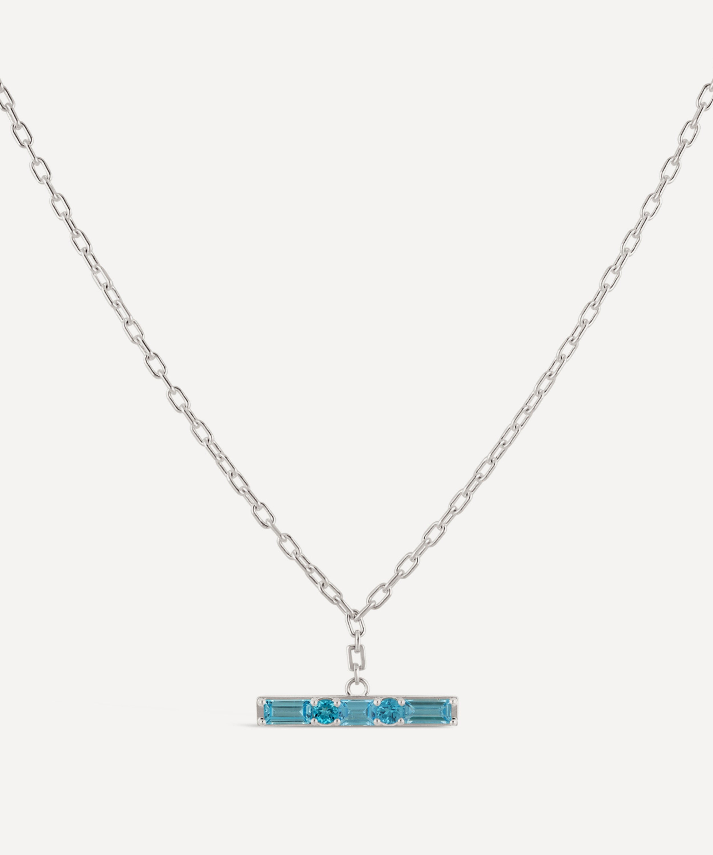 Dinny Hall - Sterling Silver Gem-Set T-Bar Pendant Necklace image number 0