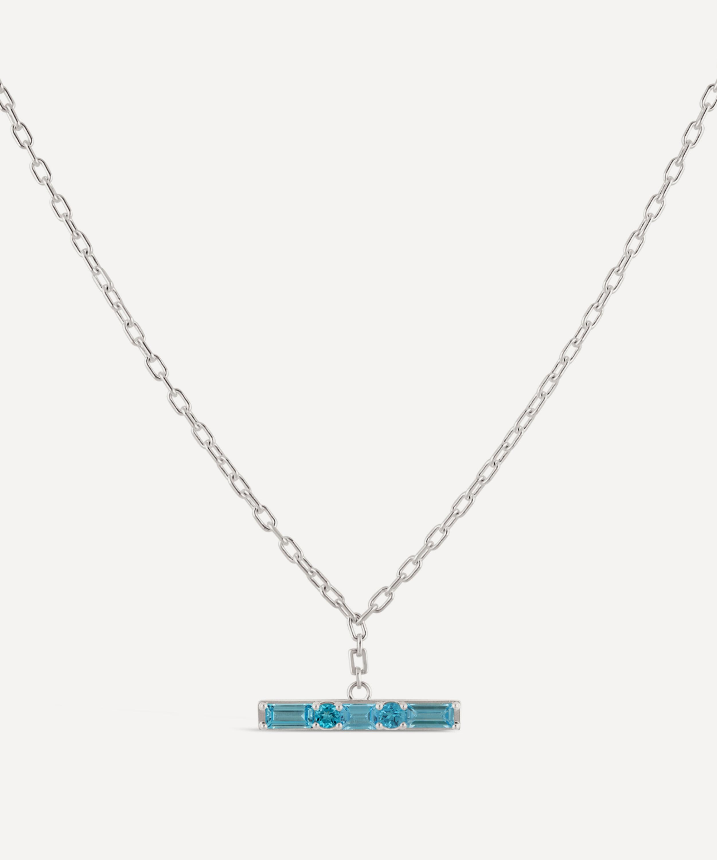 Dinny Hall - Sterling Silver Gem-Set T-Bar Pendant Necklace