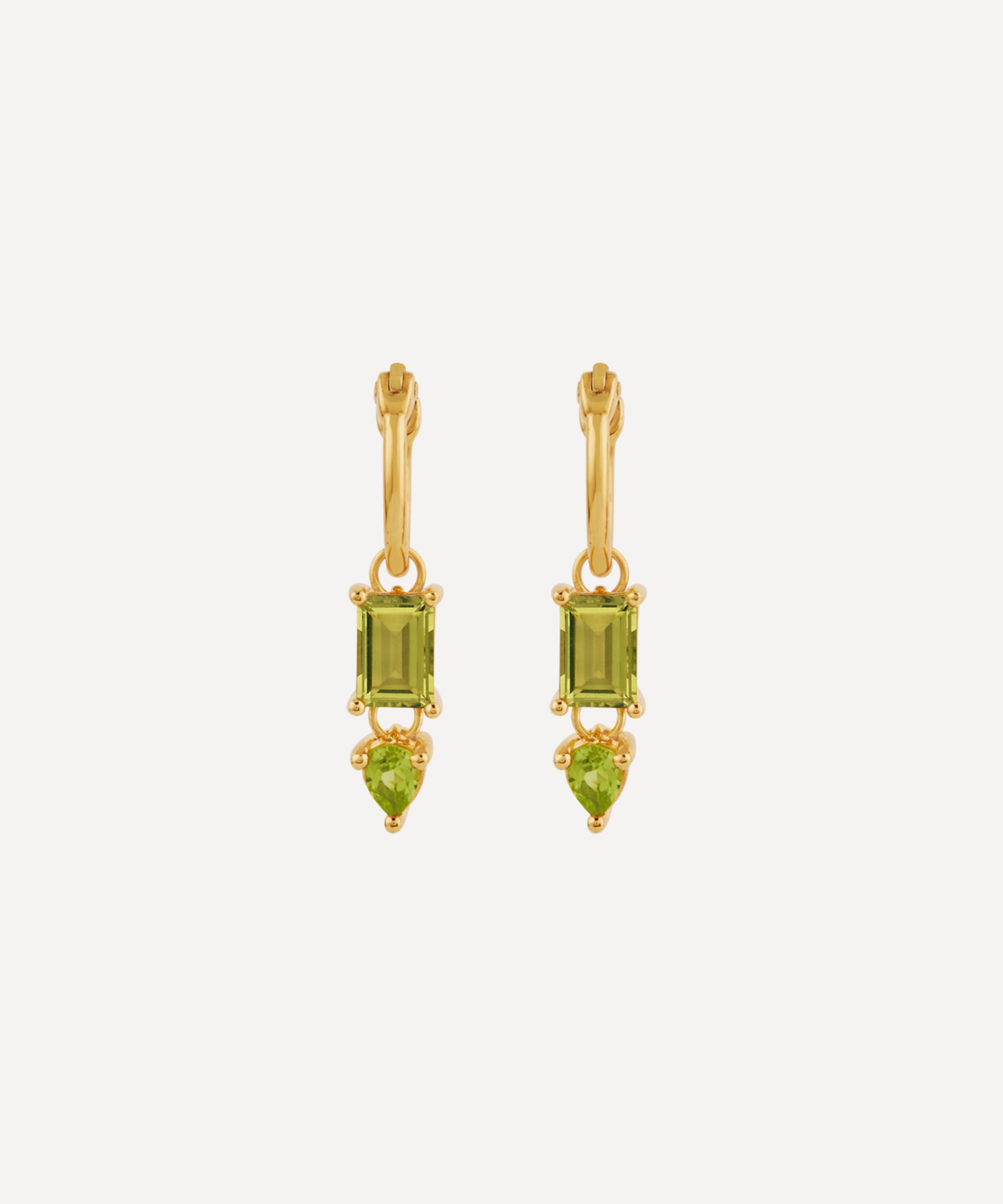 Dinny Hall - 22ct Gold-Plated Gem-Set Hoop Drop Earrings image number 0