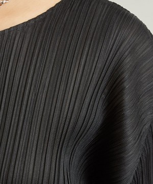 Pleats Please Issey Miyake - MONTHLY COLOURS SEPTEMBER Black Pleated Midi-Dress image number 4