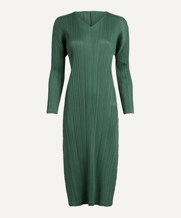 Pleats Please Issey Miyake - MONTHLY COLOURS DECEMBER V-Neck Dress image number null