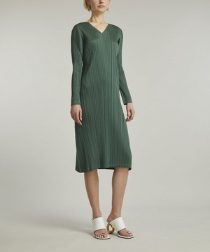 Pleats Please Issey Miyake - MONTHLY COLOURS DECEMBER V-Neck Dress image number 2