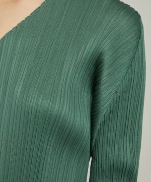 Pleats Please Issey Miyake - MONTHLY COLOURS DECEMBER V-Neck Dress image number 4