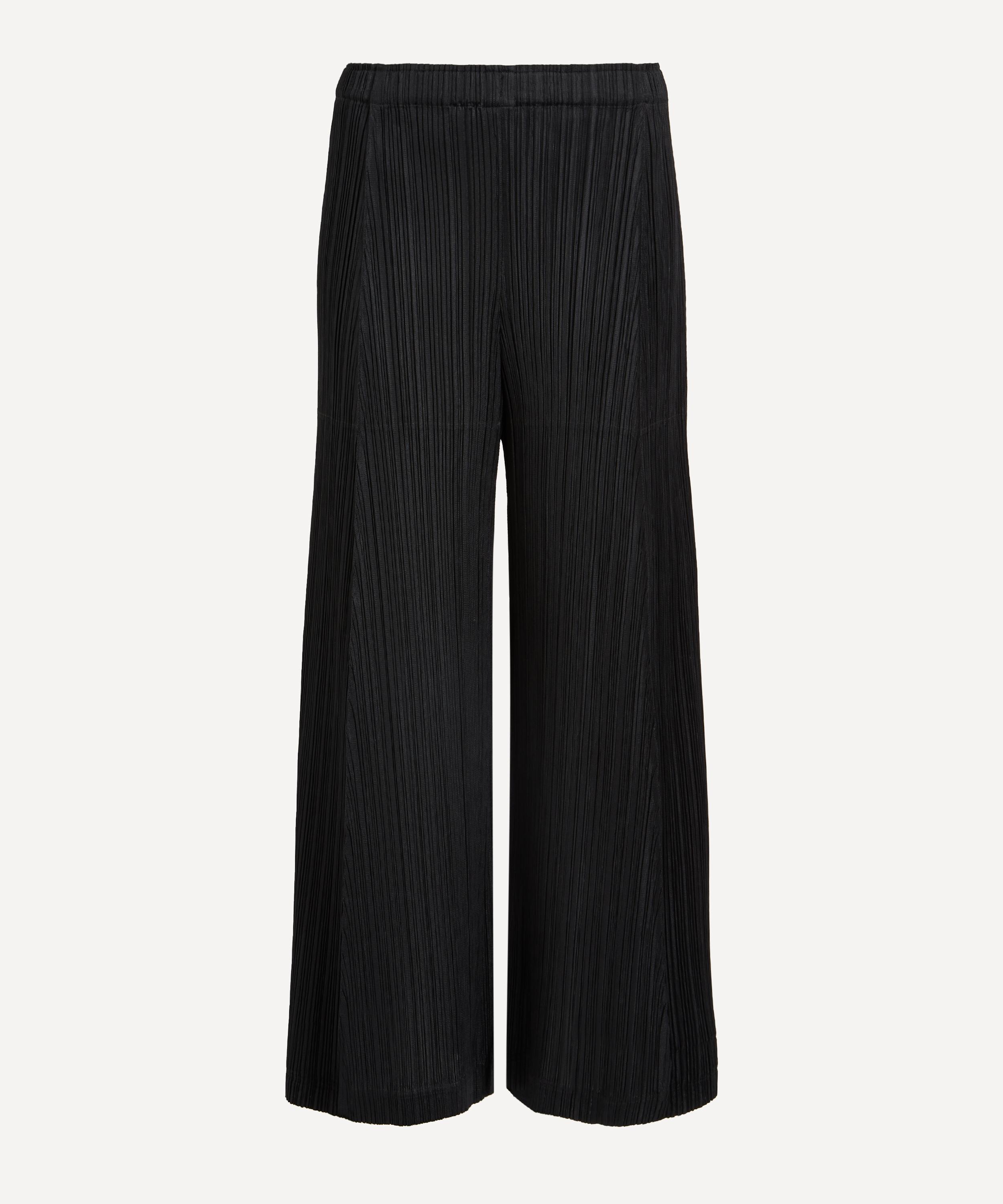 Pleats Please Issey Miyake THICKER Flared Pleated Trousers 2 | Liberty