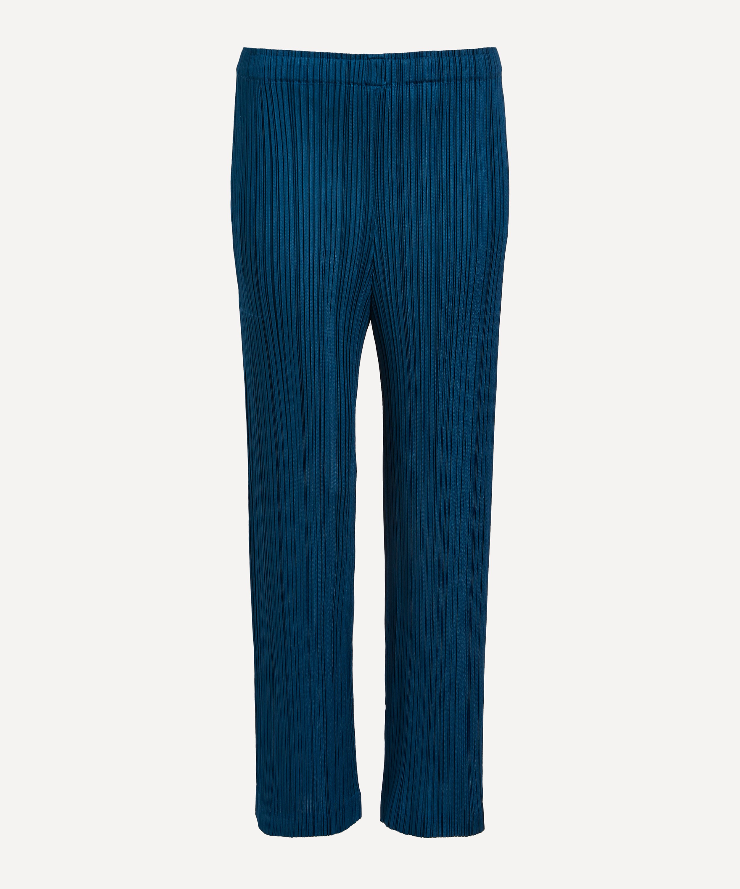 Pleats Please Issey Miyake - THICKER Straight Blue-Green Pleated Trousers 2 image number 0