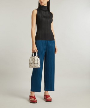 Pleats Please Issey Miyake - THICKER Straight Blue-Green Pleated Trousers 2 image number 1