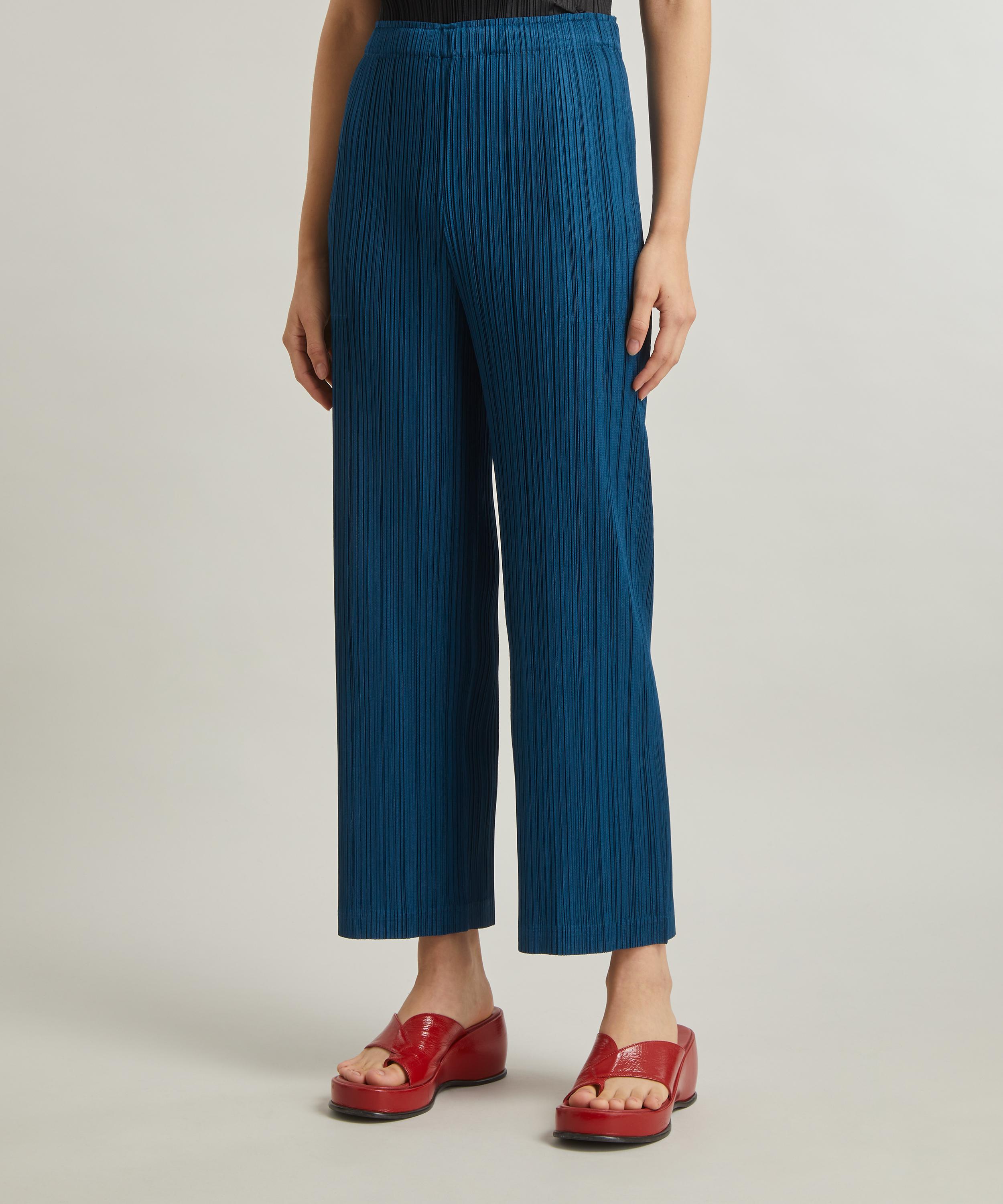 Pleats Please Issey Miyake THICKER Straight Blue-Green Pleated  