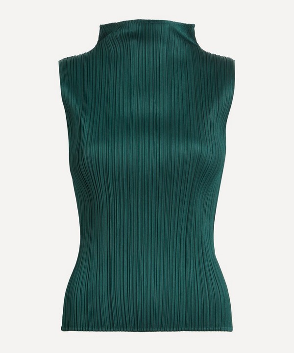 Pleats Please Issey Miyake - NEW COLOURFUL BASICS 3 DECEMBER Dark Green Sleeveless Top image number null