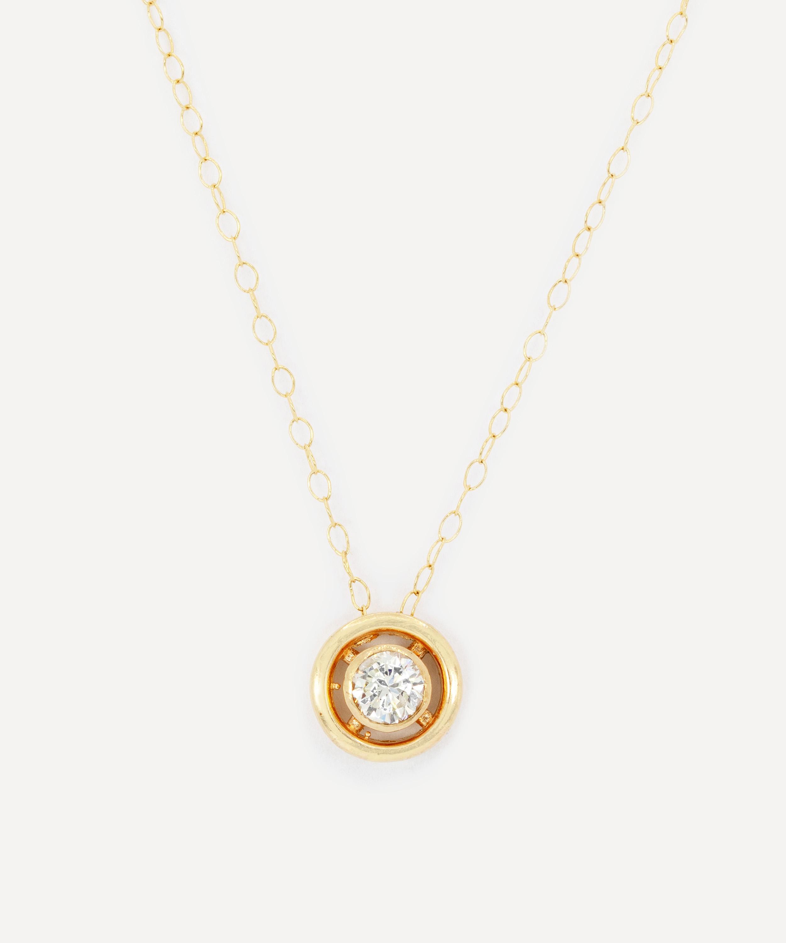 Kojis - 14ct Gold Vintage Diamond Pendant Necklace image number 0