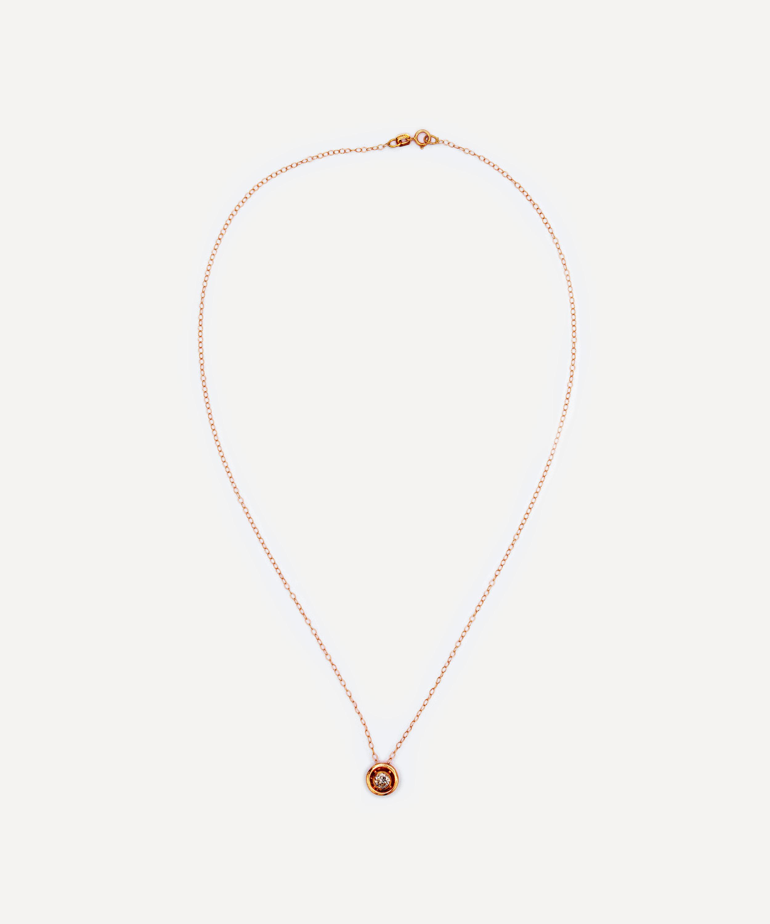 Kojis - 14ct Gold Vintage Diamond Pendant Necklace image number 1