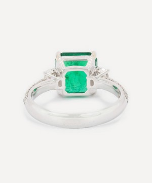 Kojis - 18ct White Gold Emerald and Diamond Cocktail Ring image number 2