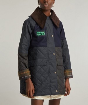Barbour - x GANNI Burghley Quilted Wax Jacket image number 2
