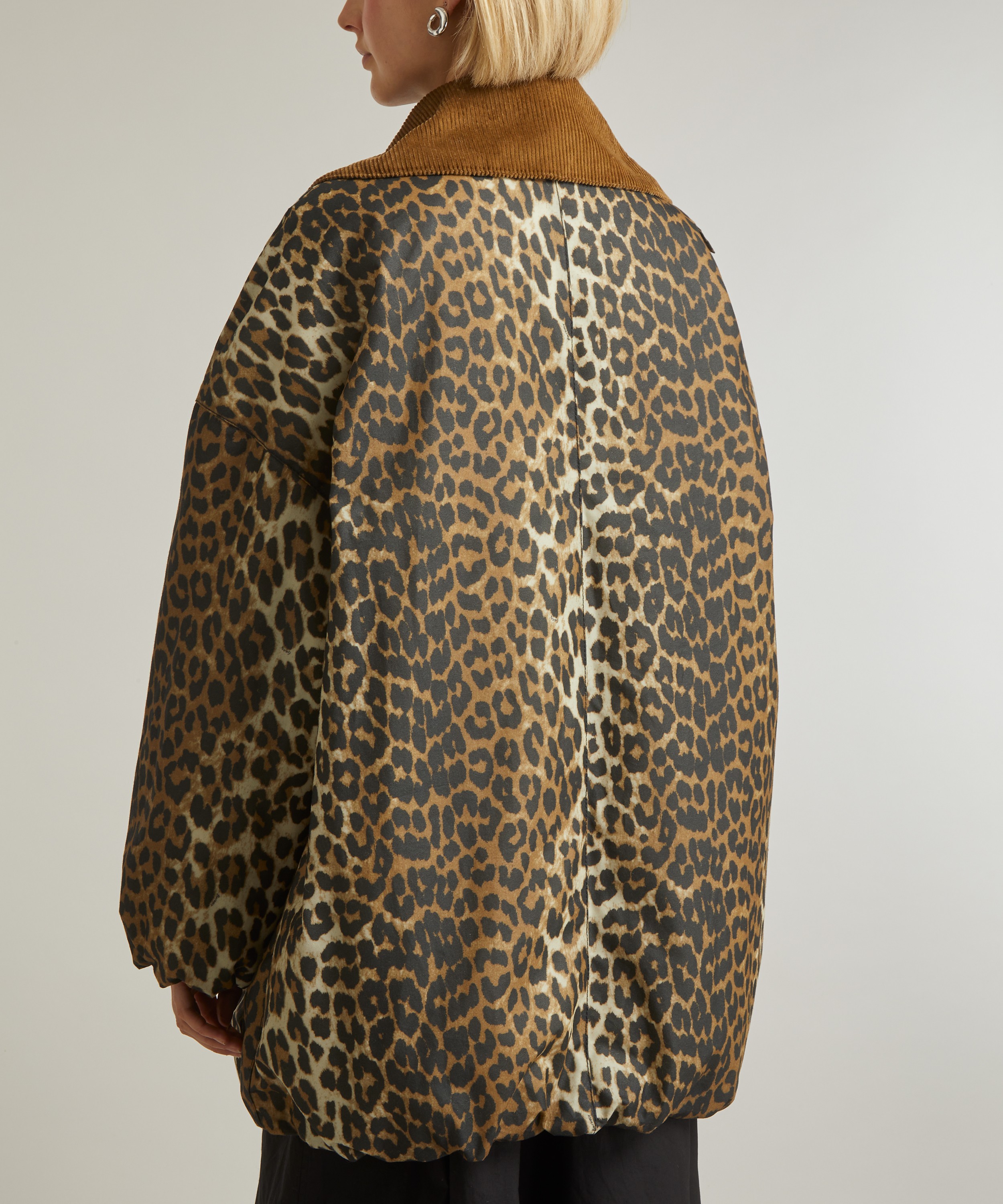 Barbour - x GANNI Leopard Print Bomber Wax Jacket image number 3