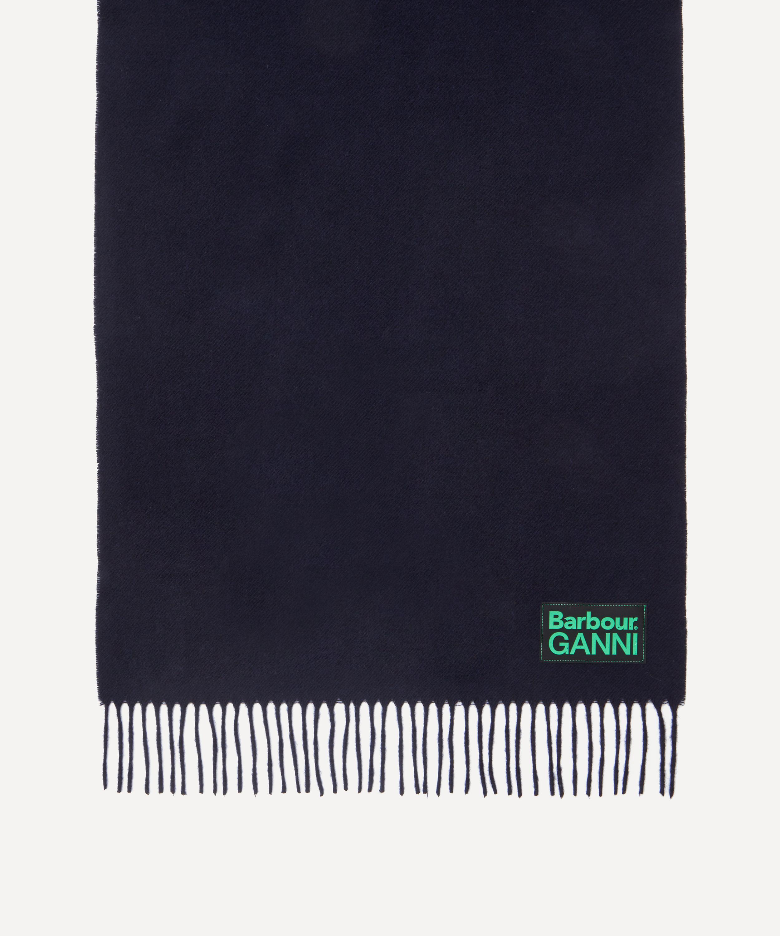 Barbour - x GANNI Navy Lambswool Scarf image number 3