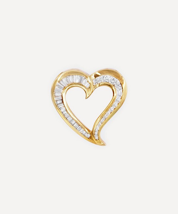 Kojis - 18ct Gold Vintage Open Heart Brooch image number null