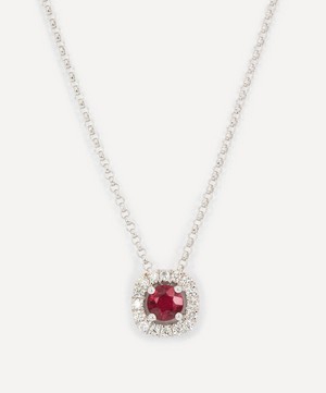 Kojis - 18ct White Gold Ruby and Diamond Slider Pendant Necklace image number 0