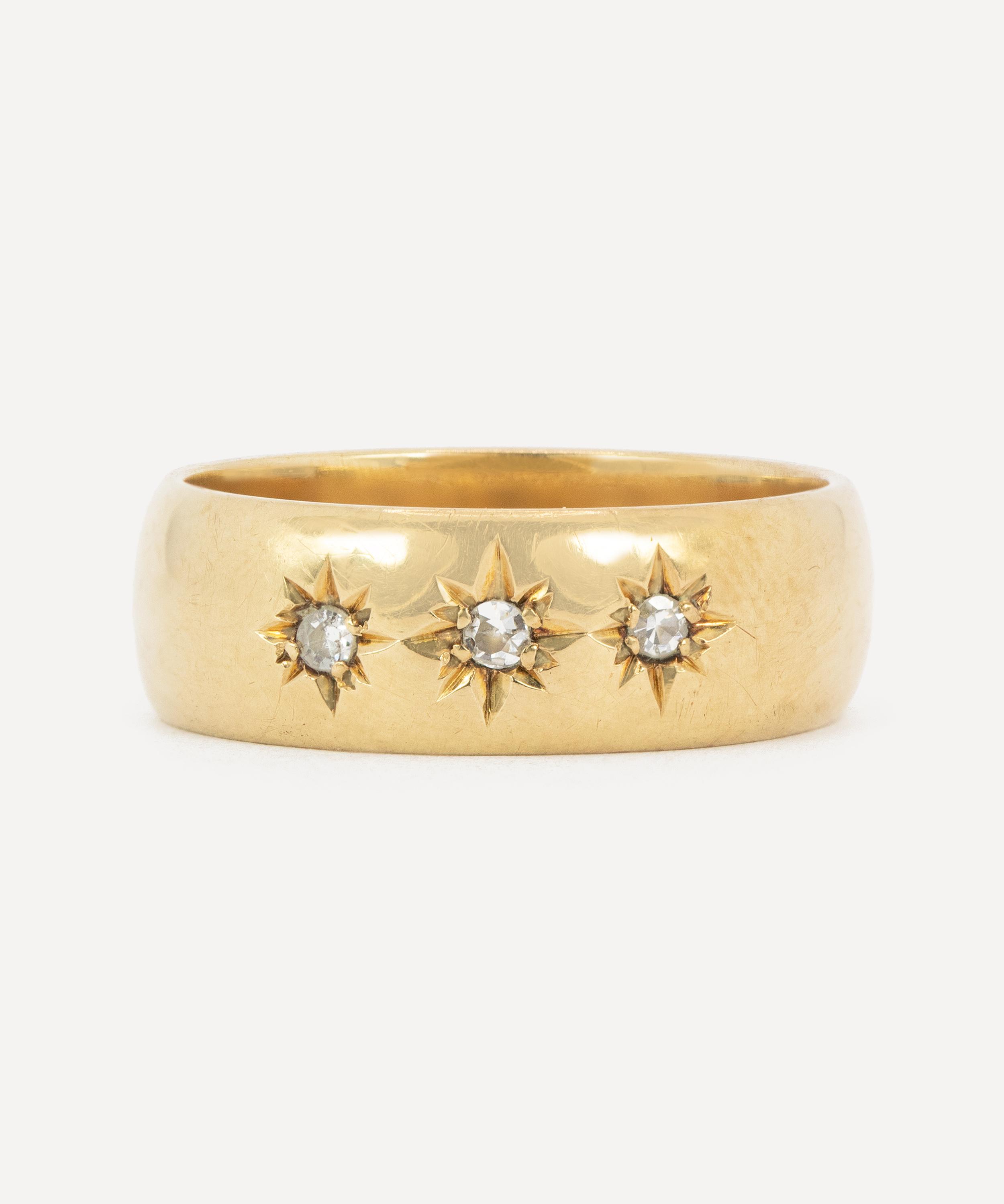 Kojis - 9ct Gold Vintage Diamond Gypsy Style Band Ring image number 0