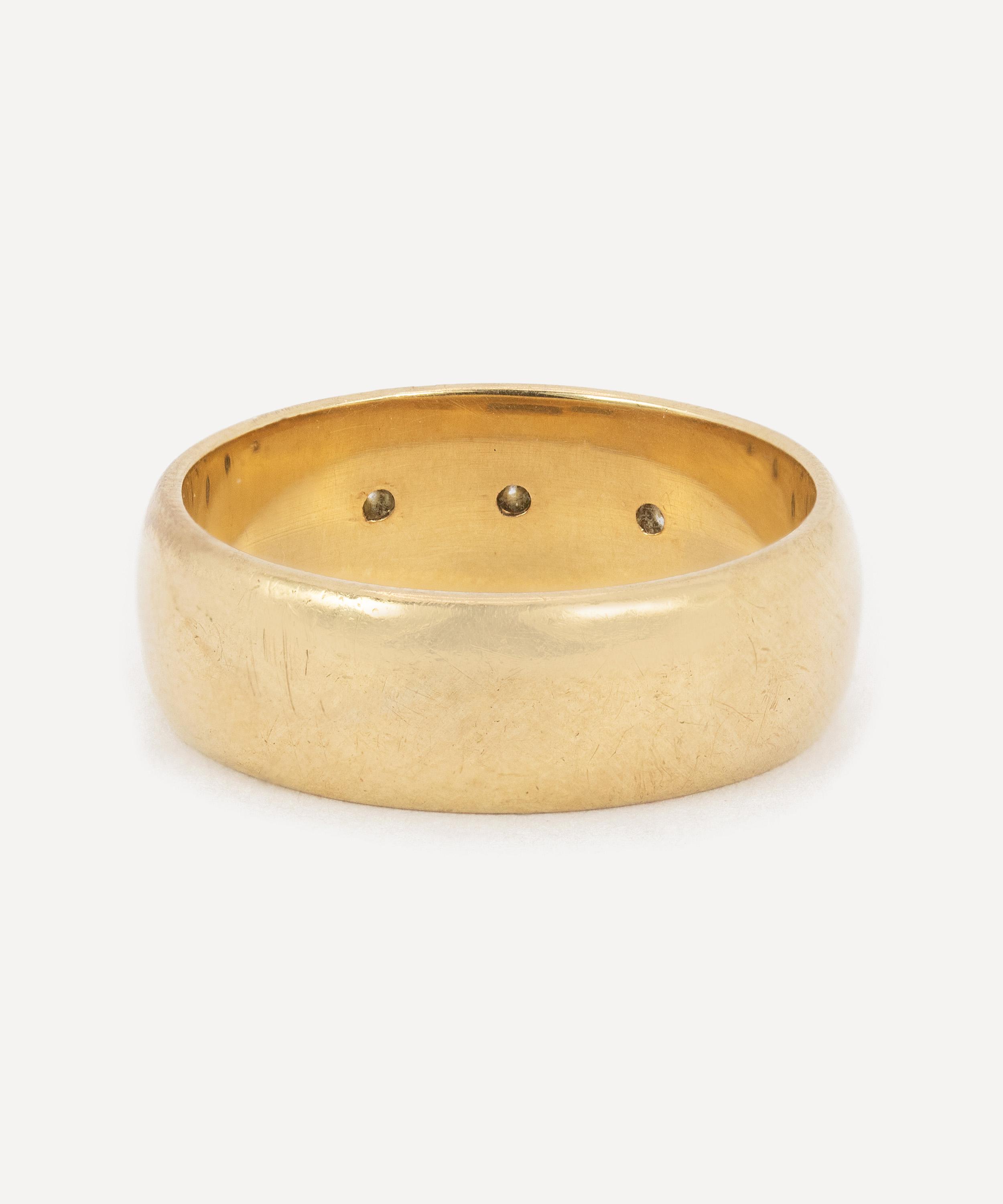 Kojis - 9ct Gold Vintage Diamond Gypsy Style Band Ring image number 2