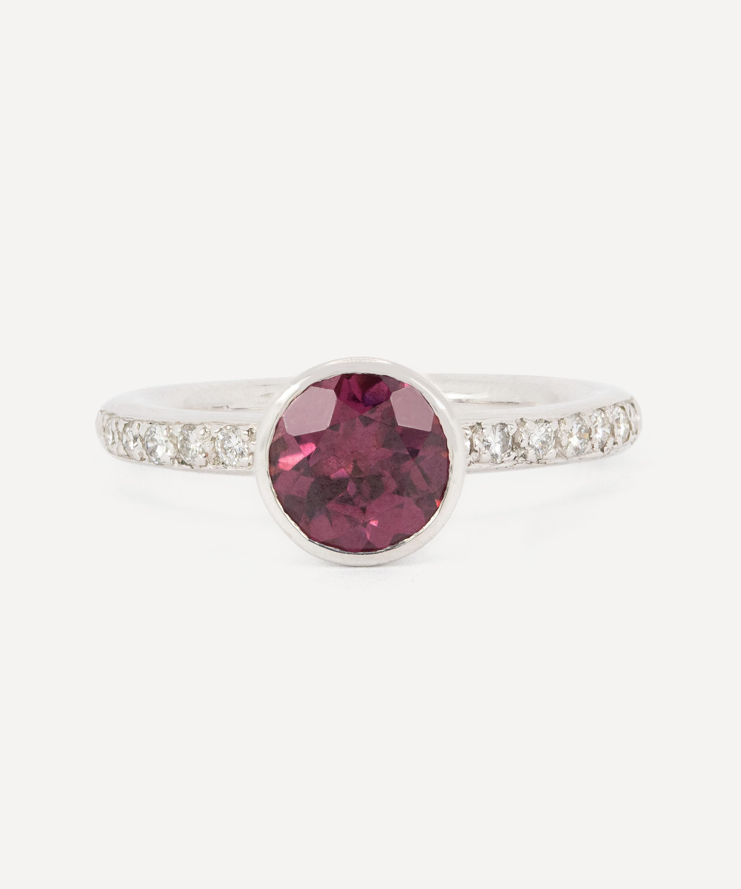 Kojis - 14ct White Gold Vintage Garnet and Diamond Ring image number 0