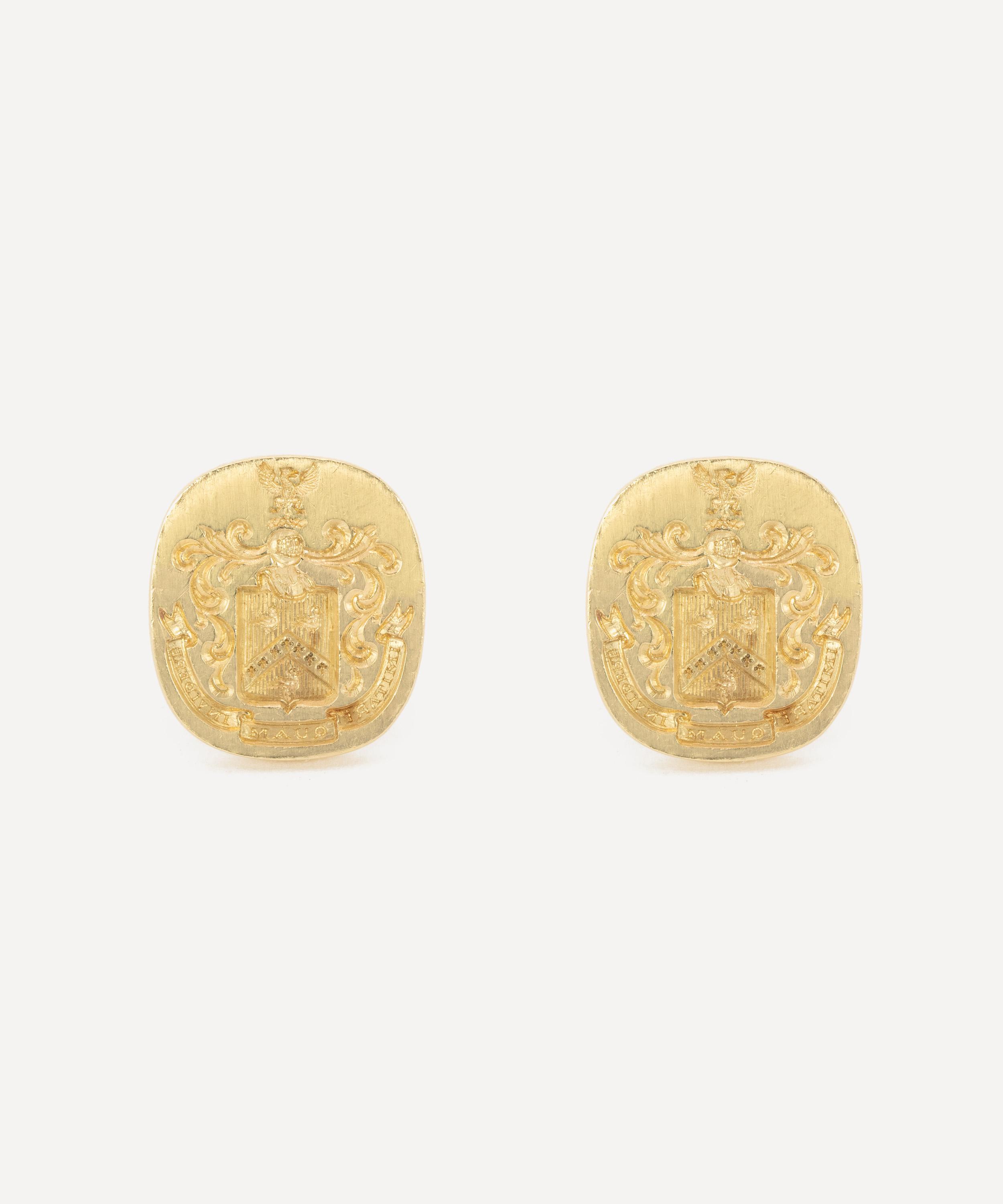 Kojis - 14ct Gold Vintage Child Family Crest Cufflinks