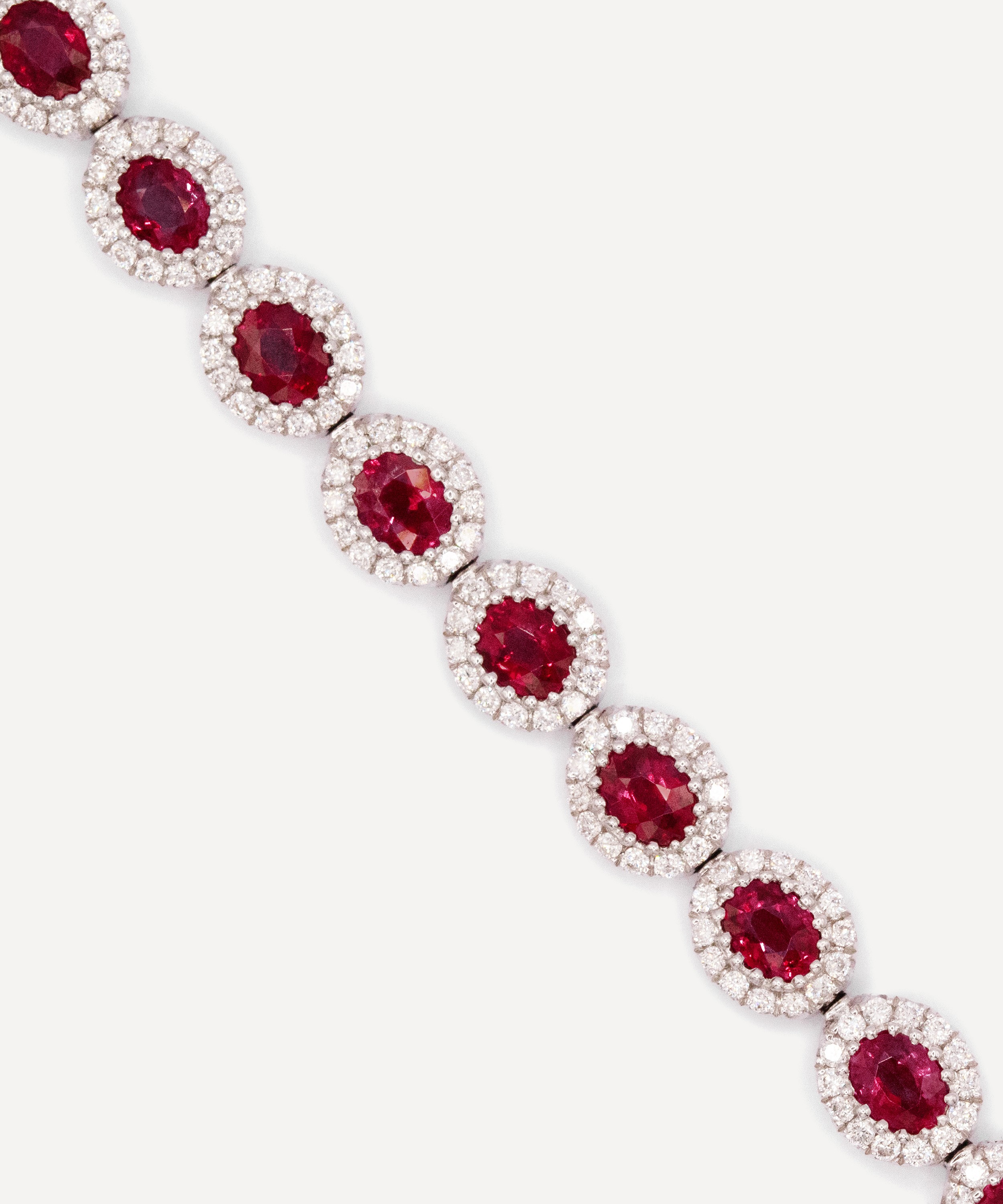 Kojis - 18ct White Gold Ruby and Diamond Cluster Bracelet image number 1