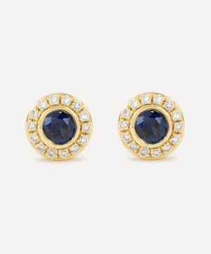 Kojis - 18ct Gold Sapphire and Diamond Cluster Stud Earrings image number 0