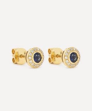 Kojis - 18ct Gold Sapphire and Diamond Cluster Stud Earrings image number 1