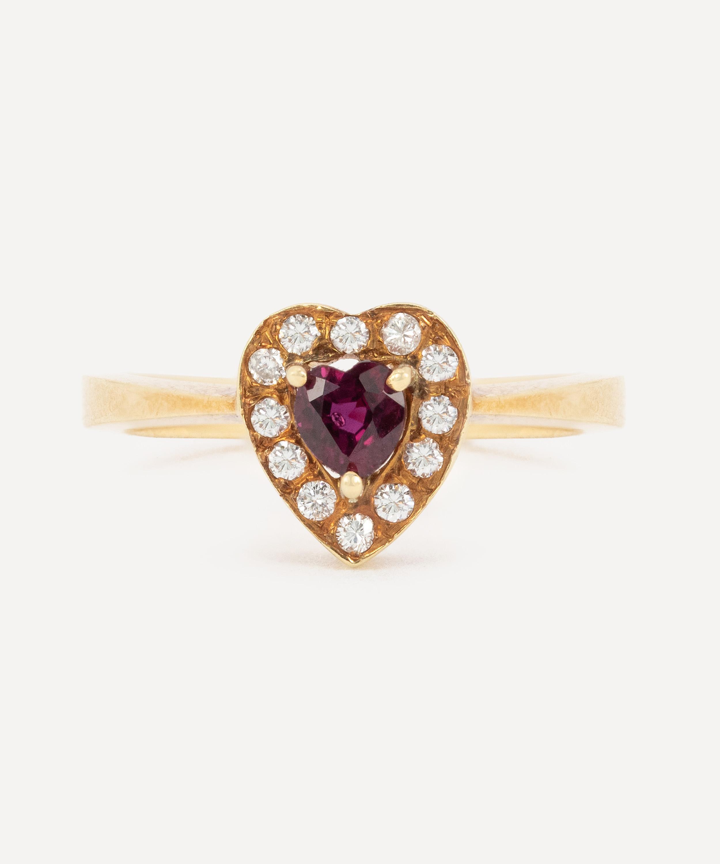 Kojis - 14ct Gold Ruby Heart Cluster Ring image number 0