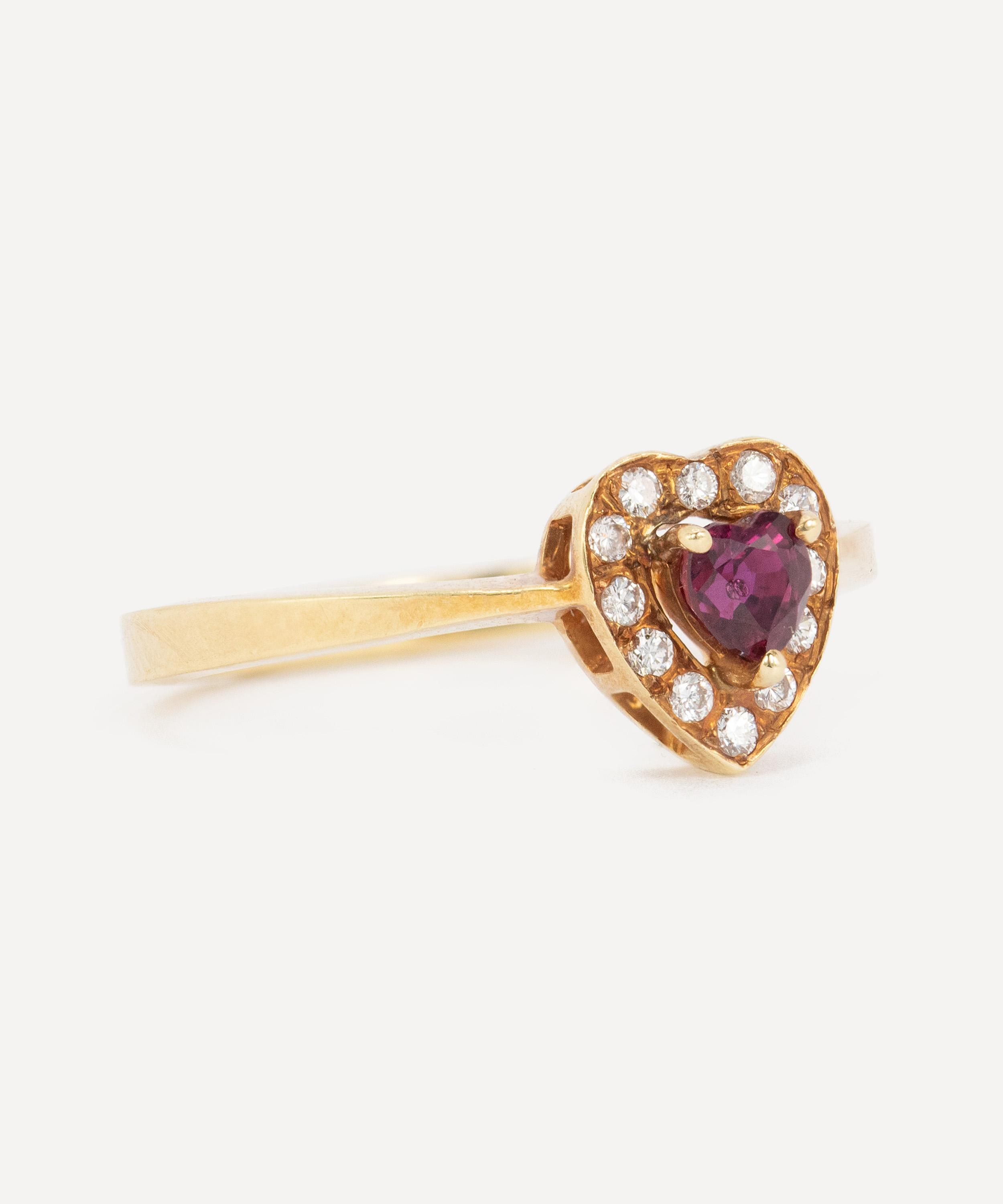 Kojis - 14ct Gold Ruby Heart Cluster Ring image number 1