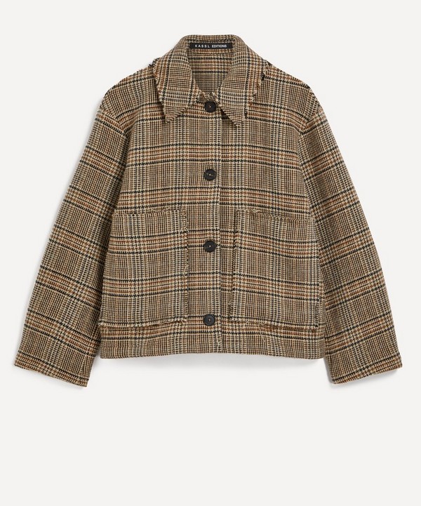 KASSL Editions - Distressed Checked Wool-Blend Coat