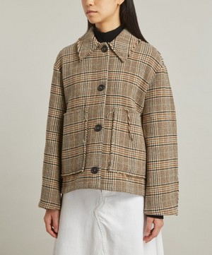 KASSL Editions - Distressed Checked Wool-Blend Coat image number 2