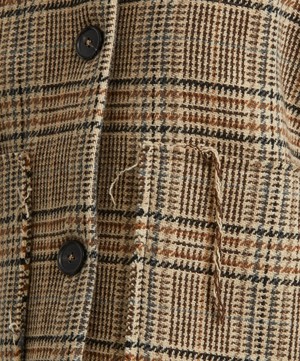 KASSL Editions - Distressed Checked Wool-Blend Coat image number 4
