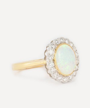 Kojis - 18ct White Gold Opal and Diamond Daisy Cluster Ring image number 1
