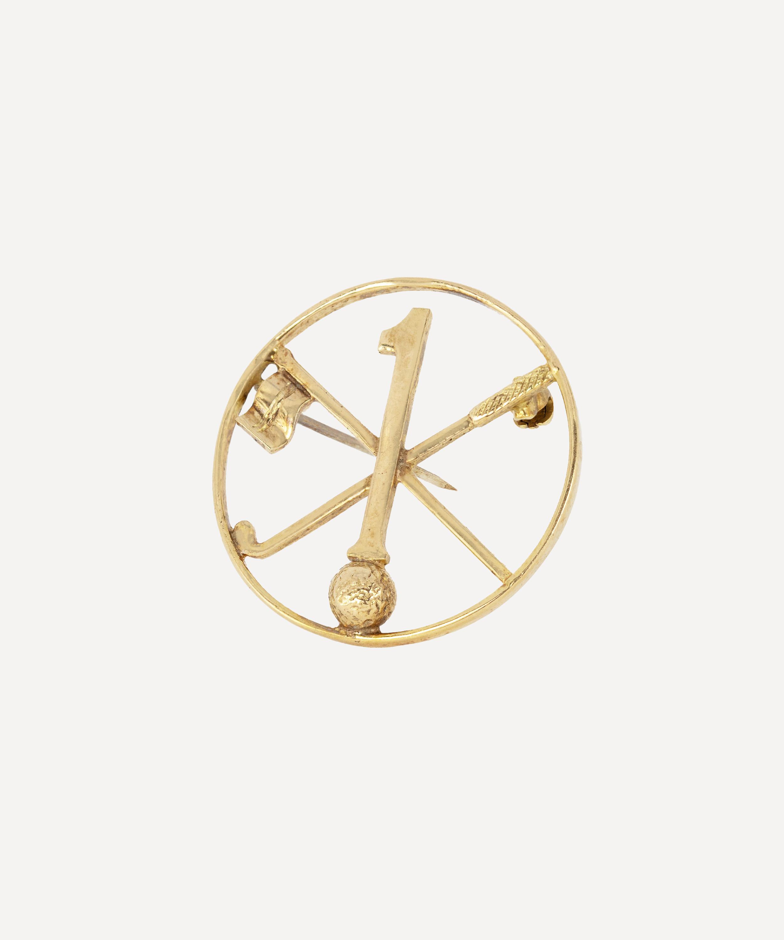 Kojis - 9ct Gold Vintage Hole in One Brooch image number 1