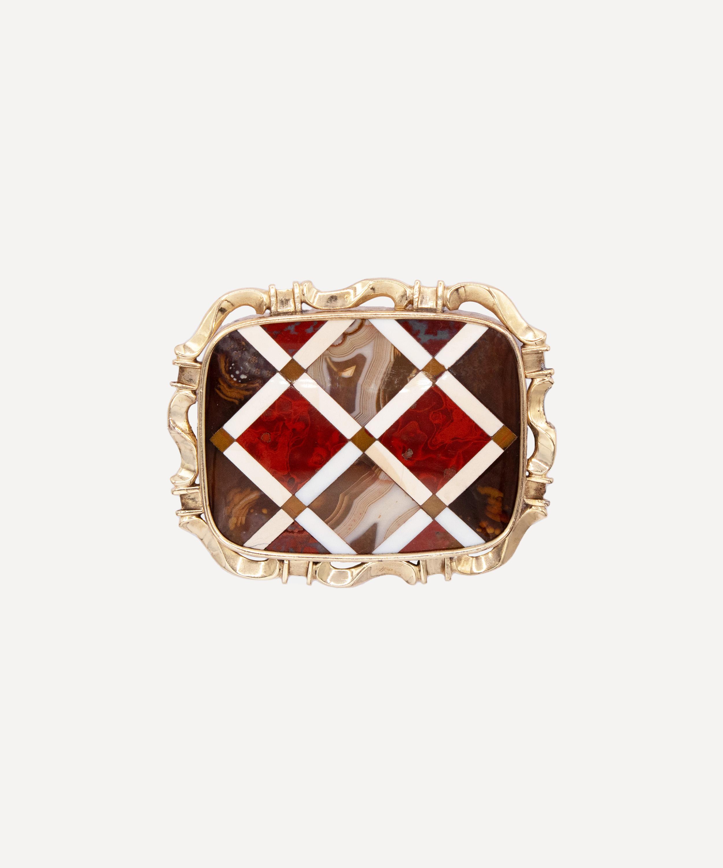Kojis - 9ct Gold Antique Scottish Agate Brooch image number 0