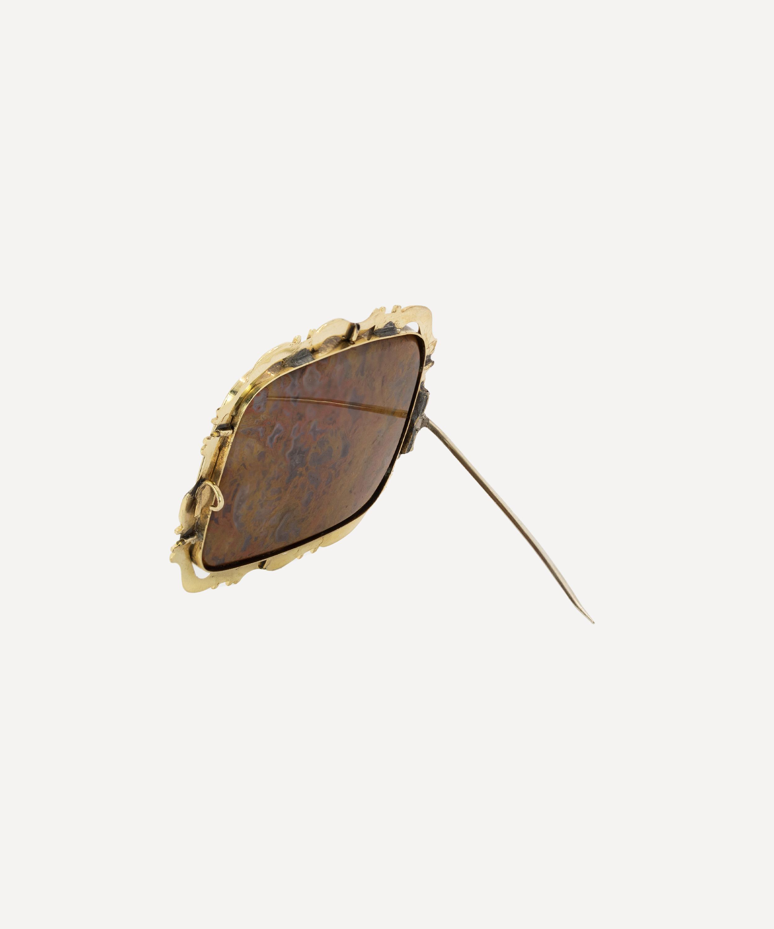 Kojis - 9ct Gold Antique Scottish Agate Brooch image number 1