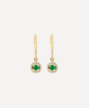 Kojis - 18ct Gold Emerald and Diamond Drop Earrings image number 0