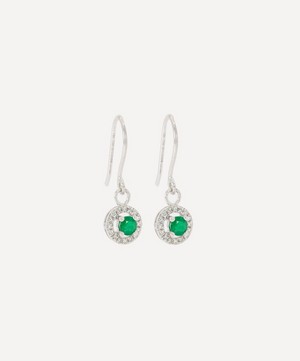 Kojis - 18ct White Gold Emerald and Diamond Drop Earrings image number 1