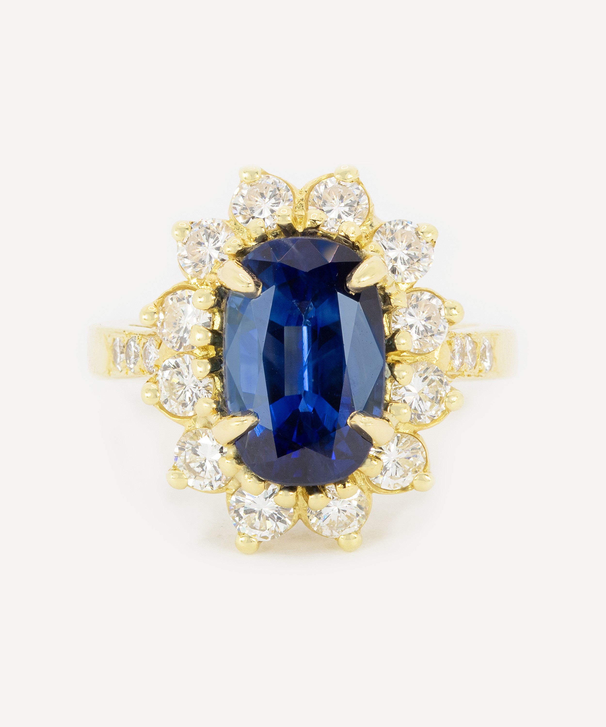 Kojis - 18ct Gold Vintage Ceylon Sapphire Cluster Ring image number 0
