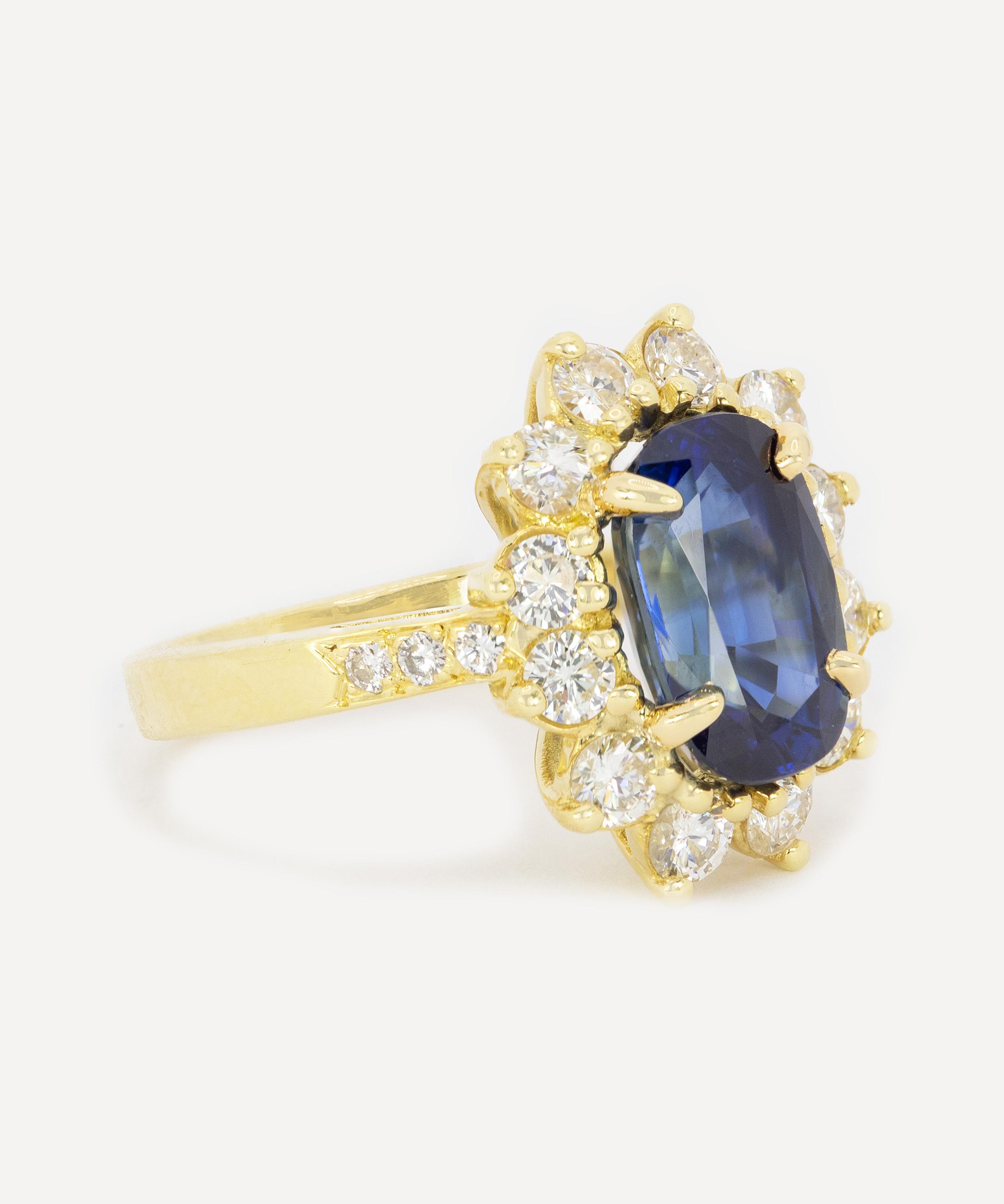 Kojis - 18ct Gold Vintage Ceylon Sapphire Cluster Ring image number 1