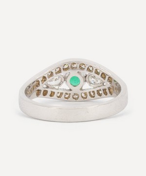 Kojis - 18ct White Gold Emerald and Diamond Fancy Band Ring image number 2