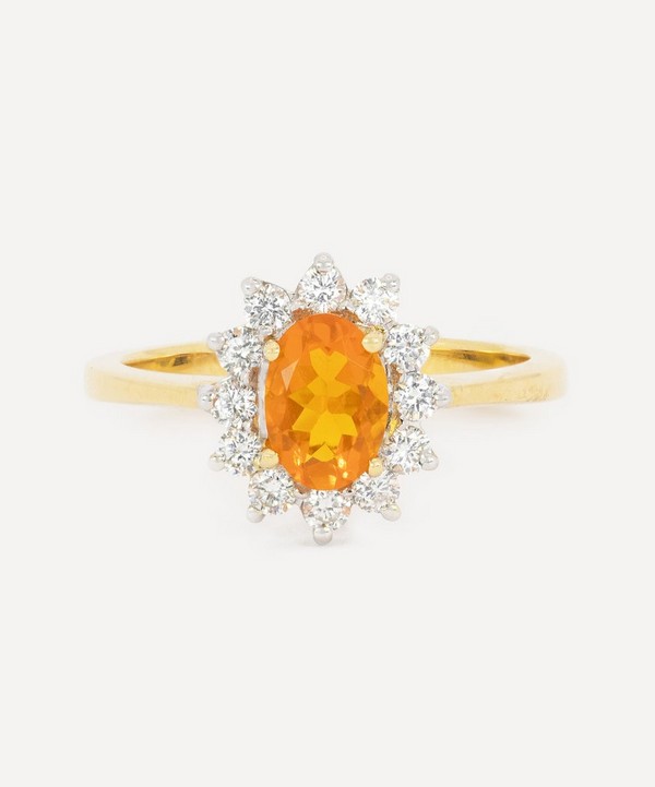 Kojis - 18ct Gold Fire Opal Cluster Ring image number null